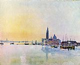 Joseph Mallord William Turner Venice San Guirgio from the Dogana Sunrise painting